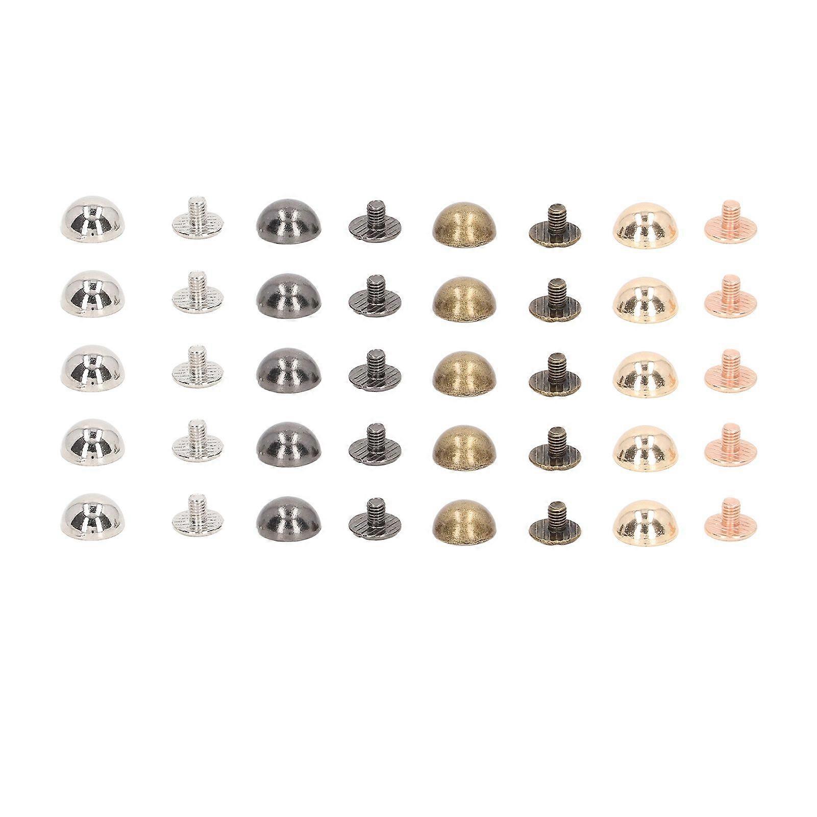 20Sets Screw Dome Stud Rivets Rustproof 4 Colors Round Head Rivets for Decorating Clothing Shoes Bags Pet Collars
