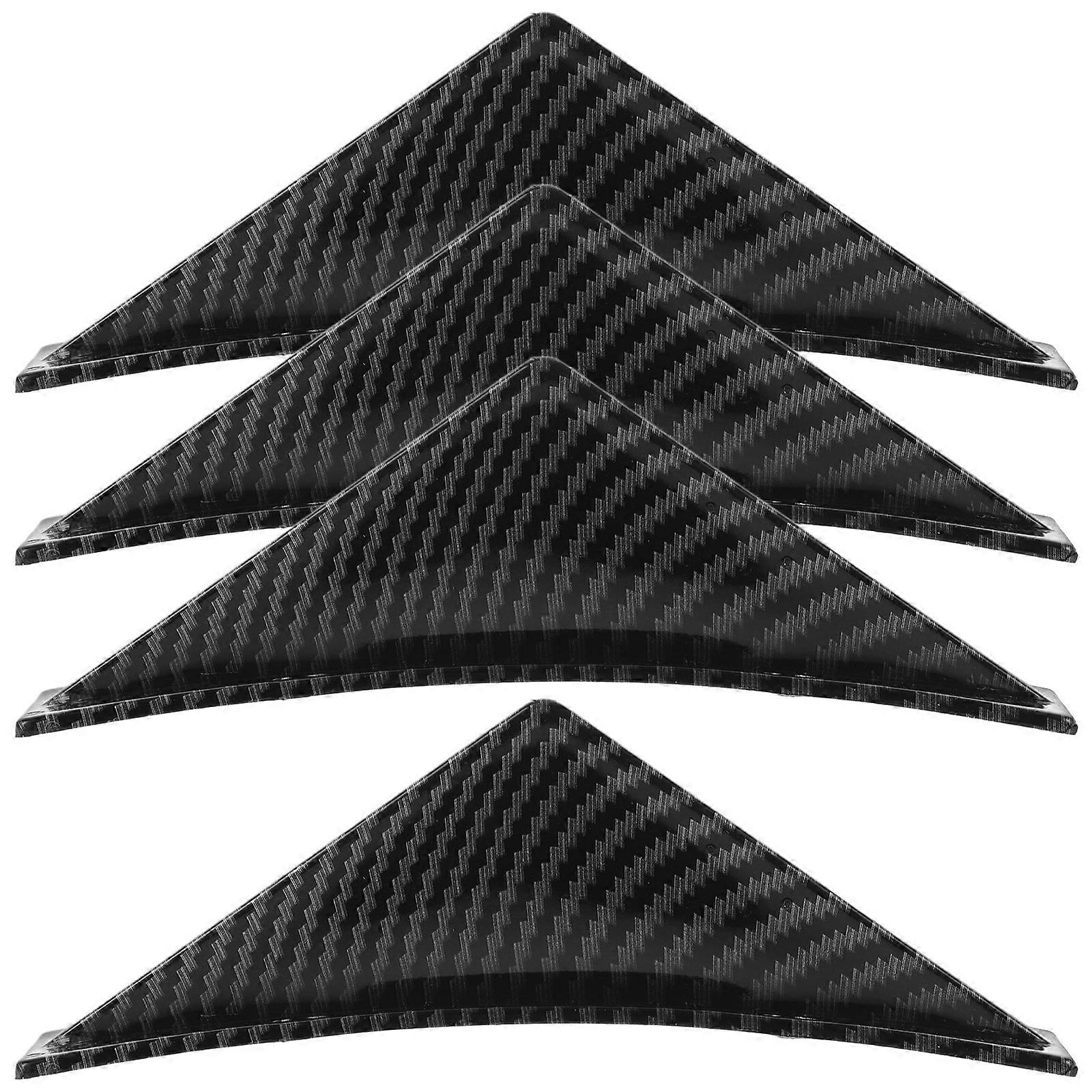 Car Air Flow Sticker Triangular Rear Spoiler Wind Resistance Reduction Stability Improvement Driving at High Speeds 4Pcs
