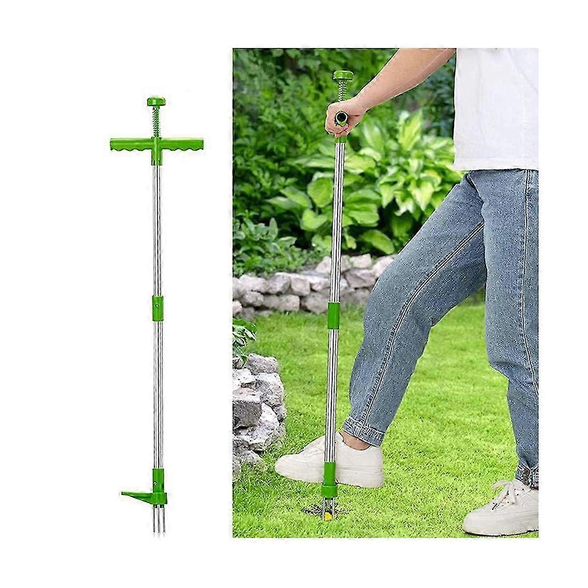 Weed Puller Tool Stand Up Weeder Manual Weeding Tool with Long Handle Stand Up Heavy Duty Garden We