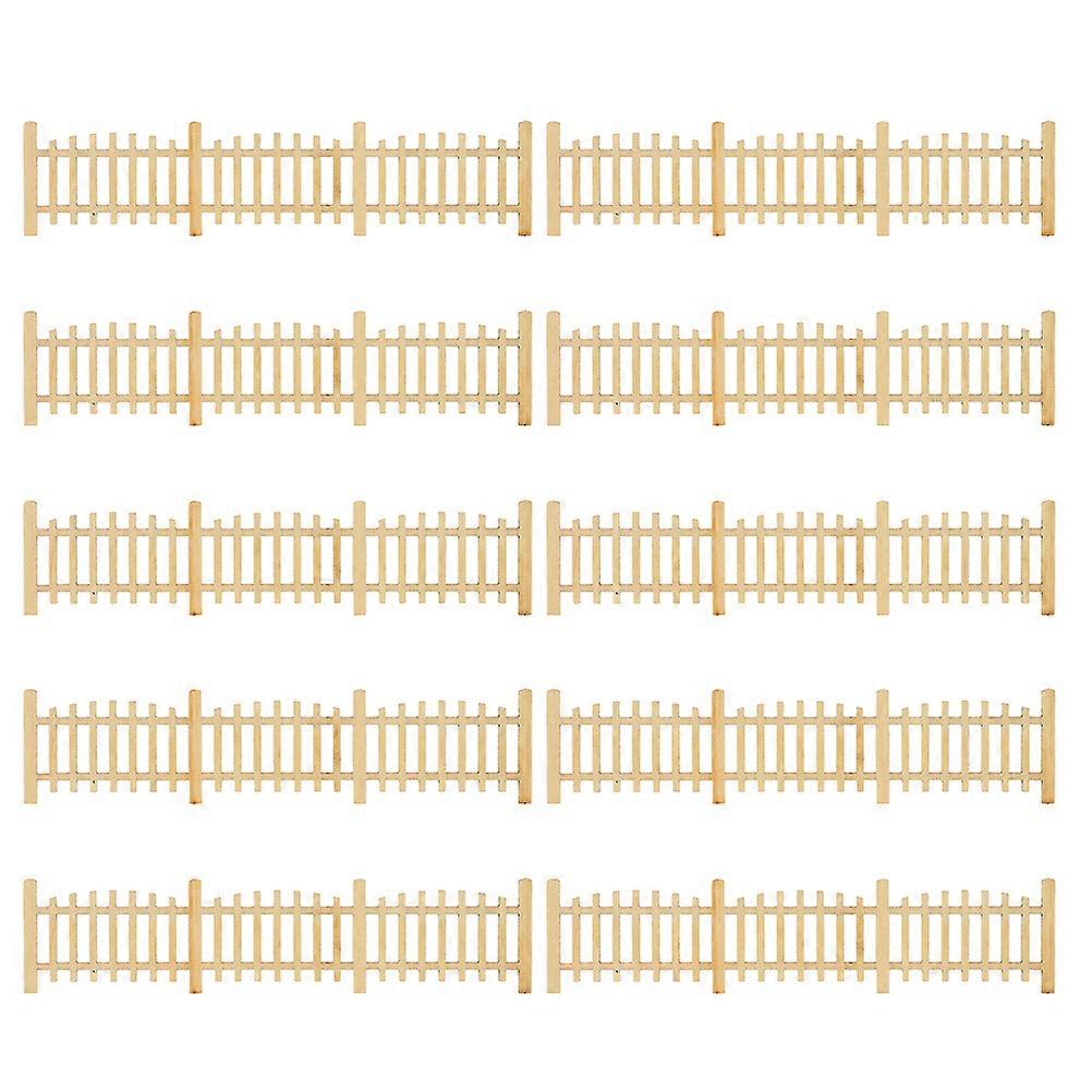 Sand Table Model Miniature Wood Fence for Decor 10Pcs Dollhouse Ornament