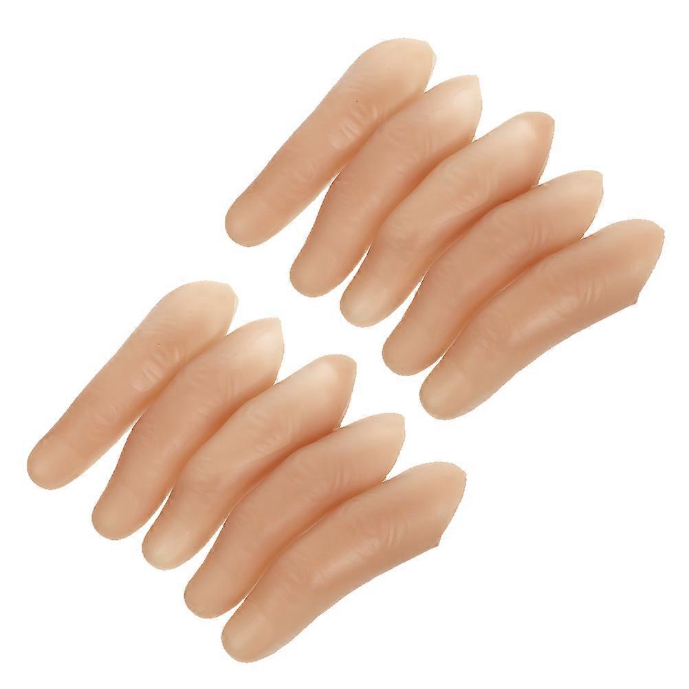 Realistic Fake Fingers Halloween Trick Fingers for Party Use 20Pcs Beige Set