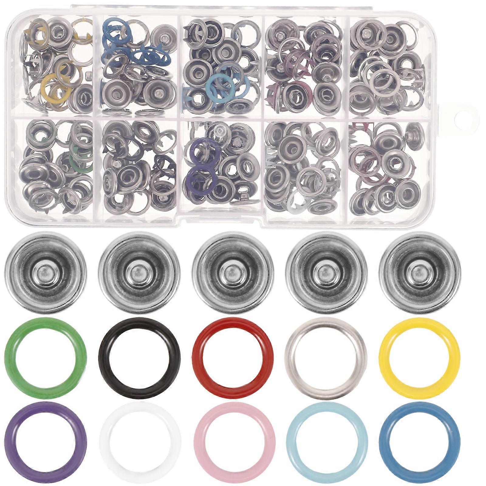 Snap Button Metal Snap Button for Clothes 100Sets Stainless Steel Fasteners