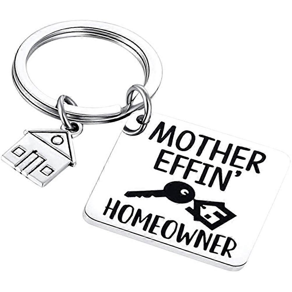 House Keychain Stainless Steel Keyring for Moving in Silver Decoration 1Pack