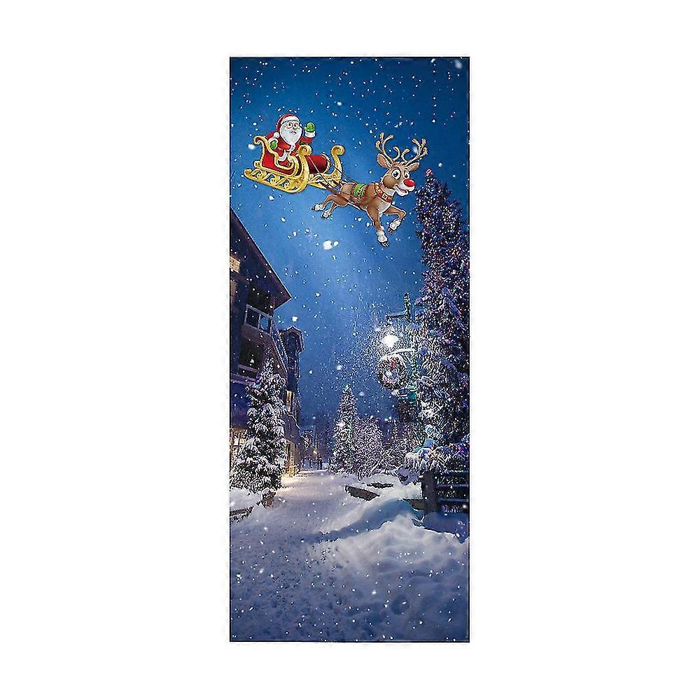 (A)Christmas door stickers Simulated Christmas tree stickers Festive party decoration wallpaper wal