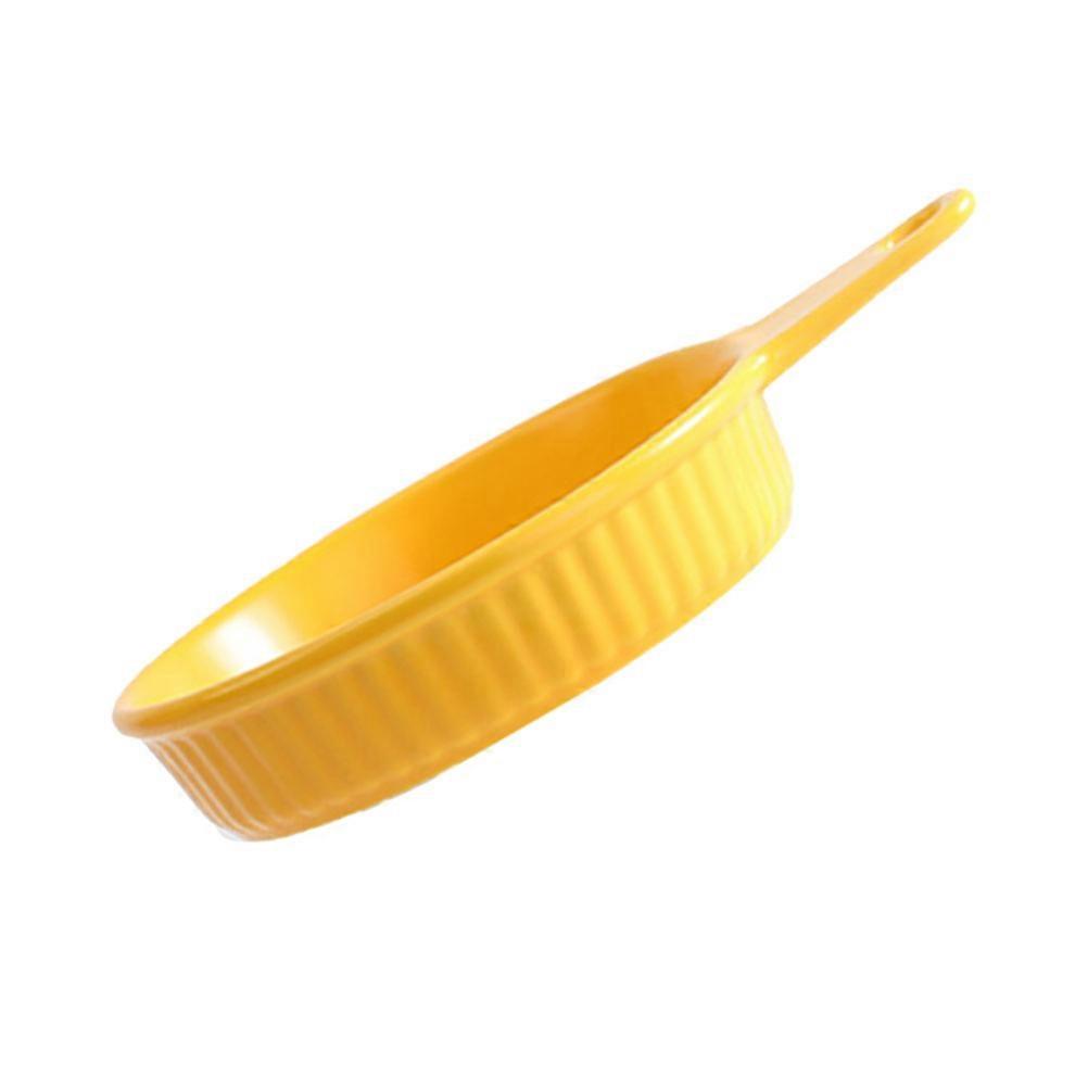 Kitchen Yellow Baking with Handle Ceramic Handle Practical Bread Baking