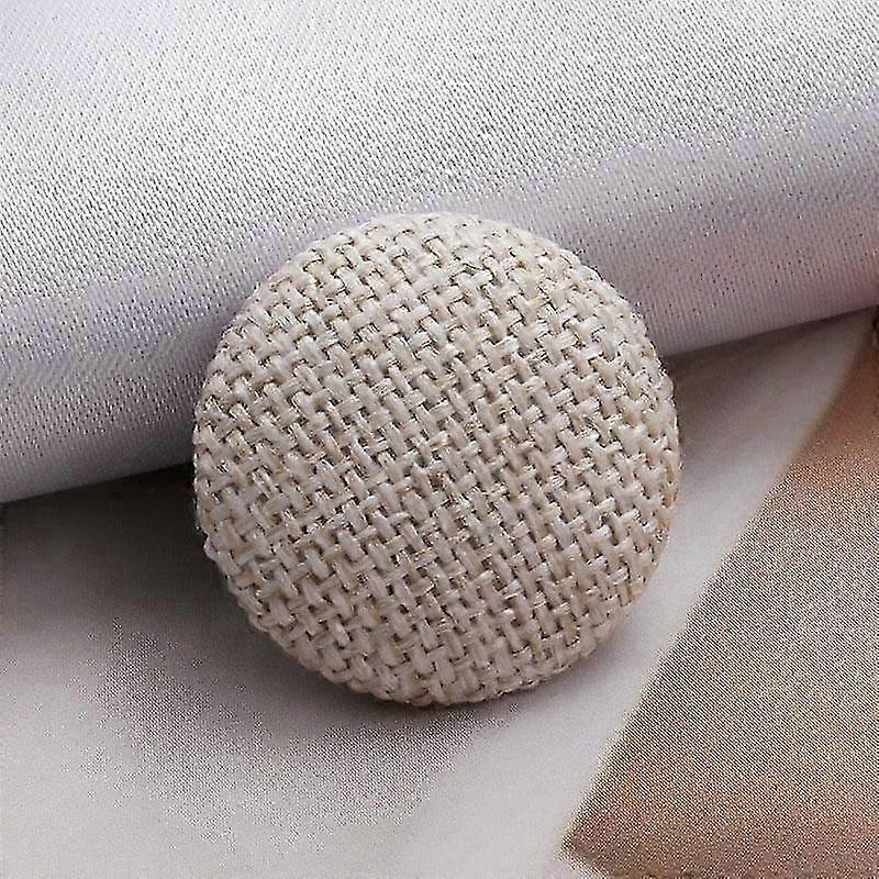 10 Pack Round Decorative Buttons for Crafting Linen Covered Sewing Supplies Metal Shank DIY Fabric Projects
