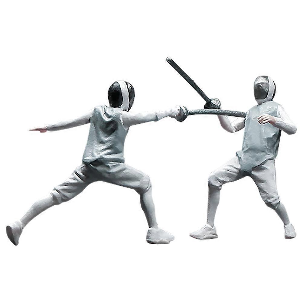 1:64 Scale Fencing Model Figures for Diorama Scenes with 10Pcs Resin Miniatures