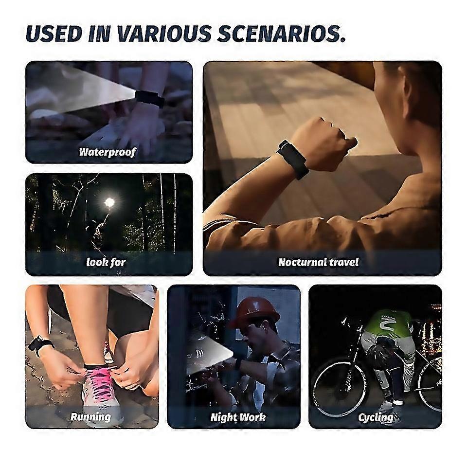 For Led Wrist Flashlight Usb Rechargeable Waterproof Ip67 For Dog Walking