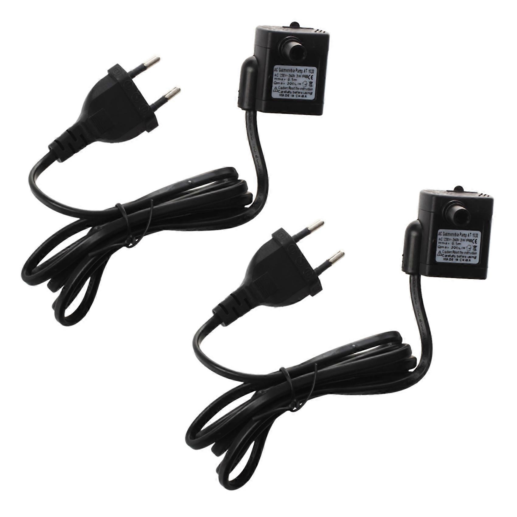 2X AC 220V 3W Submersible Water Pump for Aquarium Pond Fountain EU Plug