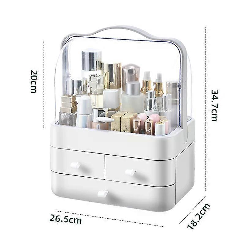 1pc Cosmetics Receiving Box Dust-Proof Desktop Makeup Organizer with Drawer for Skin Care Products Household Storage Box Shelf