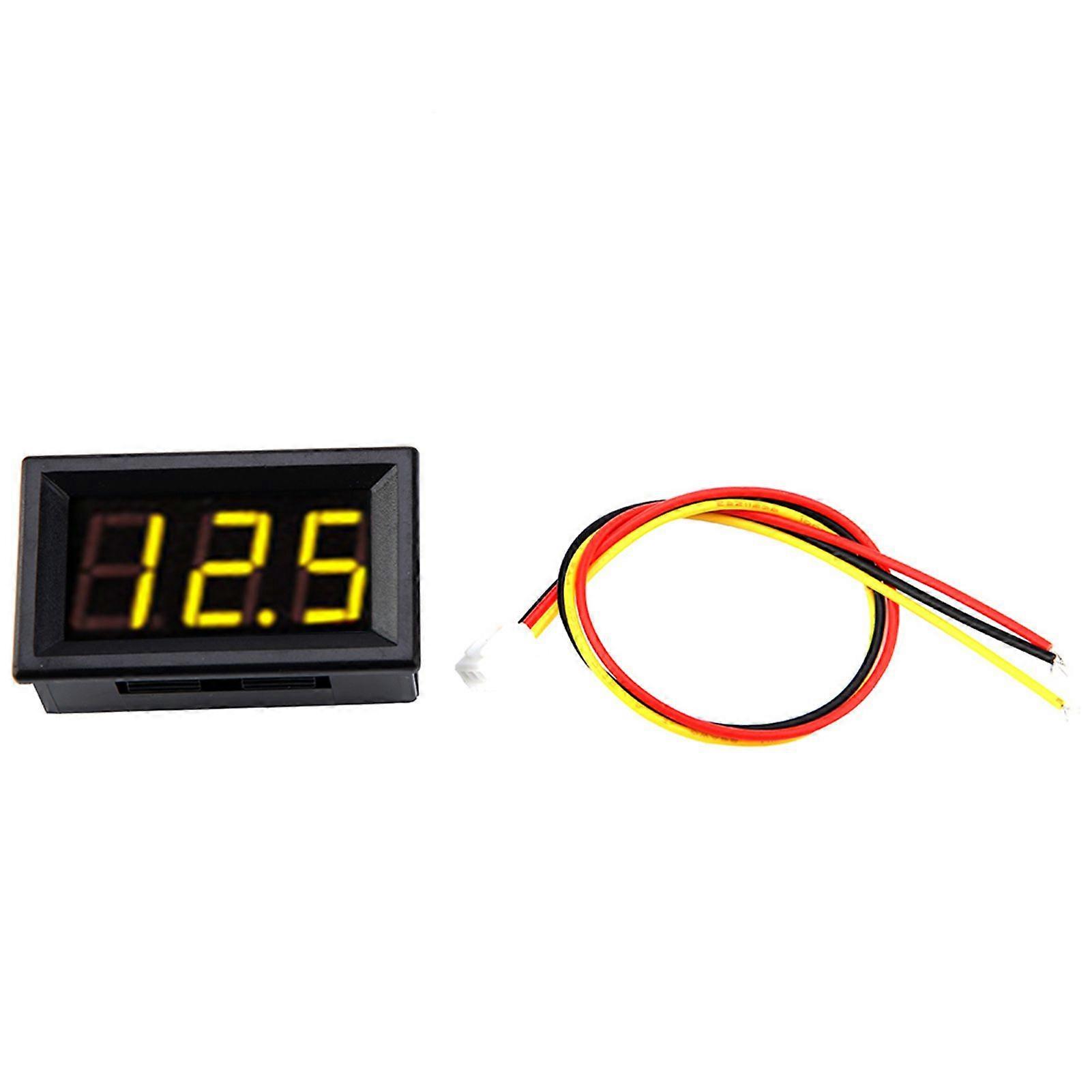 0.56" 3 Wire Digital LED Voltmeter Voltage Meter Panel with Reverse Protection DC0-100V (Yellow