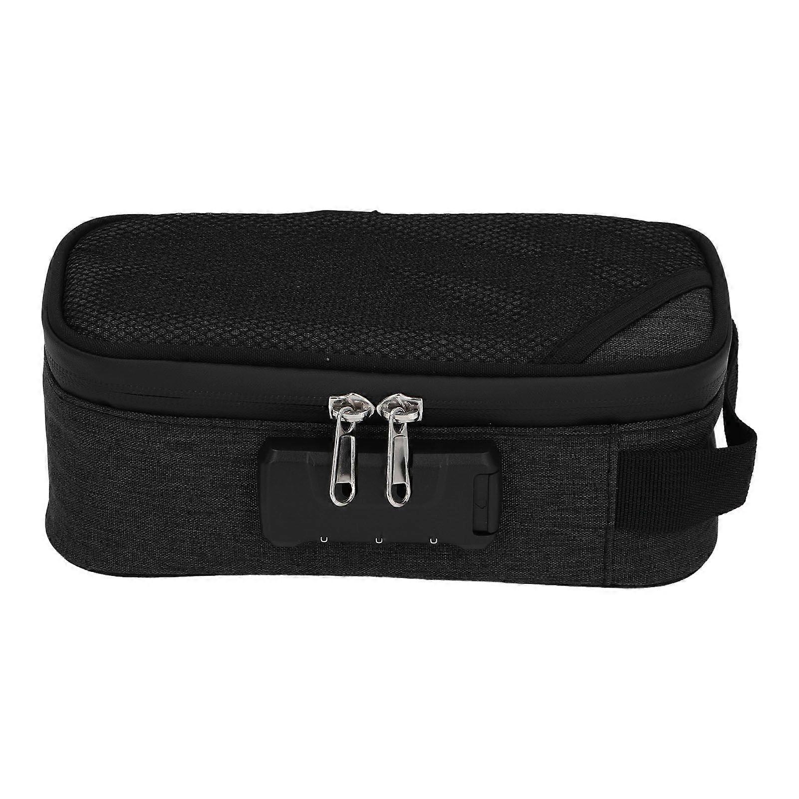 Smell Proof Bag with Lock Portable Activated Carbon Odor Proof Case Container for Travel Black