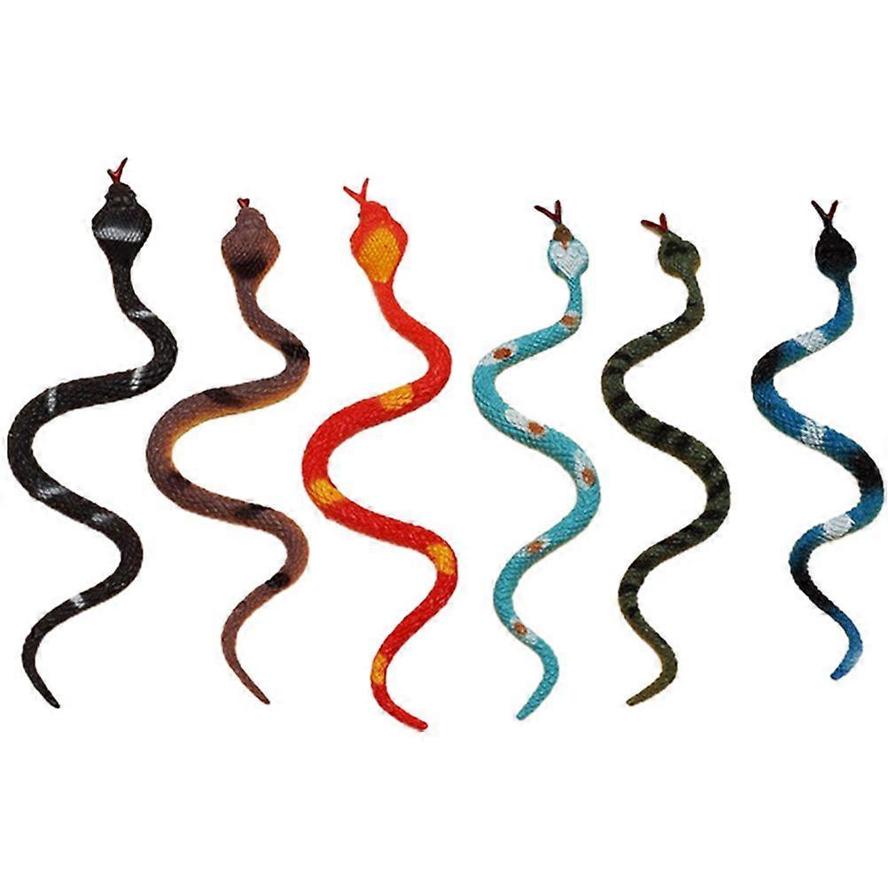 6Pcs Fake Snake Model Realistic Simulation Snakes Figures Plastic Snakes Simulation Snake (Random Style)