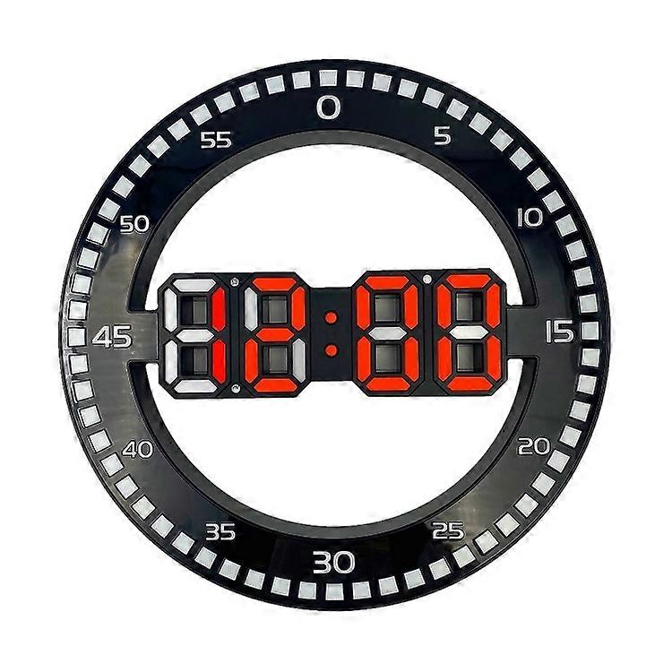 Living Room 3D Wall Clock, Colour: Black+Red Black+Red