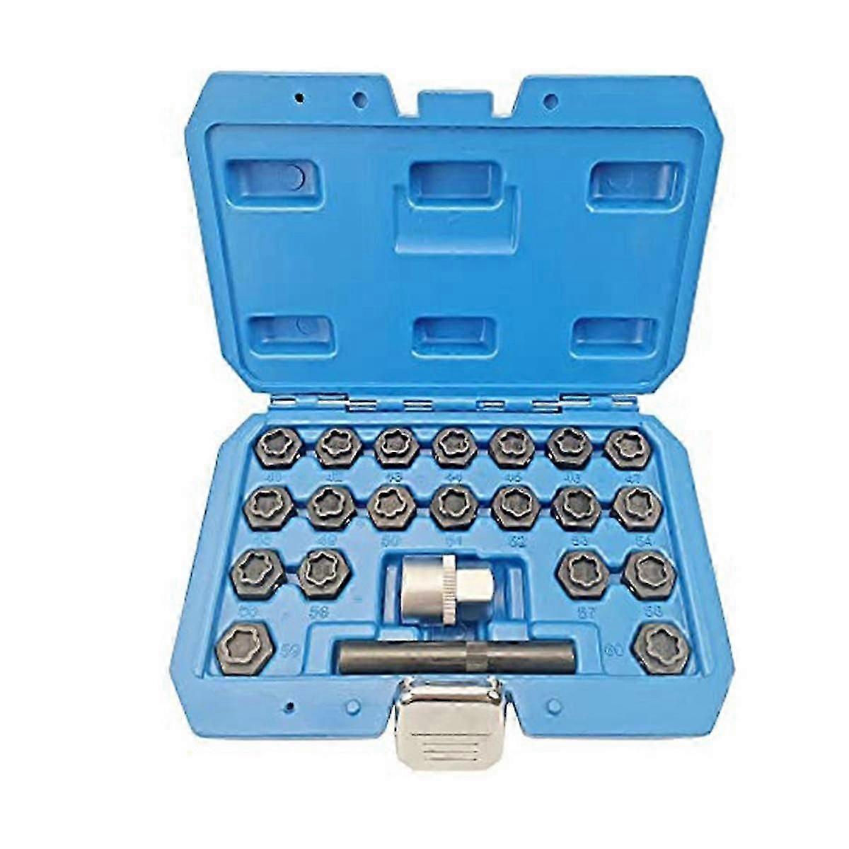 22PCS Radsicherungsmutter-Schlüsselsatz, Radsicherungsmutter-Steckschlüssel-Adaptersatz, Rad-Anti-Diebstahl-Radmutter entfernen