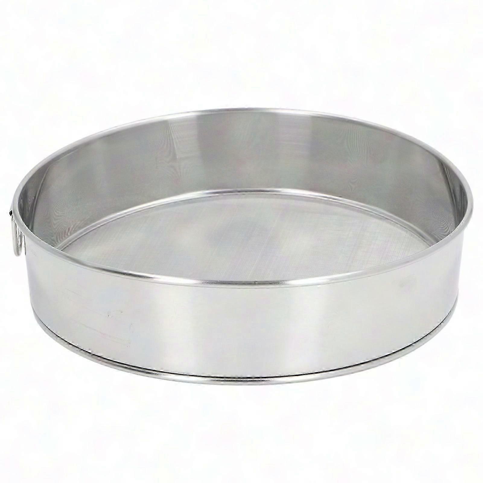 80 Mesh Round Sifter, Large Silver & Titanium Plated, Non-Stick Stainless Steel for Flour, Powdered Sugar, Cocoa