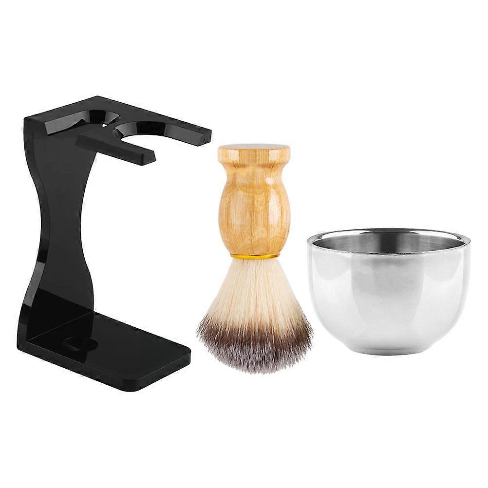 Shaving Gear Holder Shaving Brush Set Shaving Tools Round Easy Cleaning 1 Set