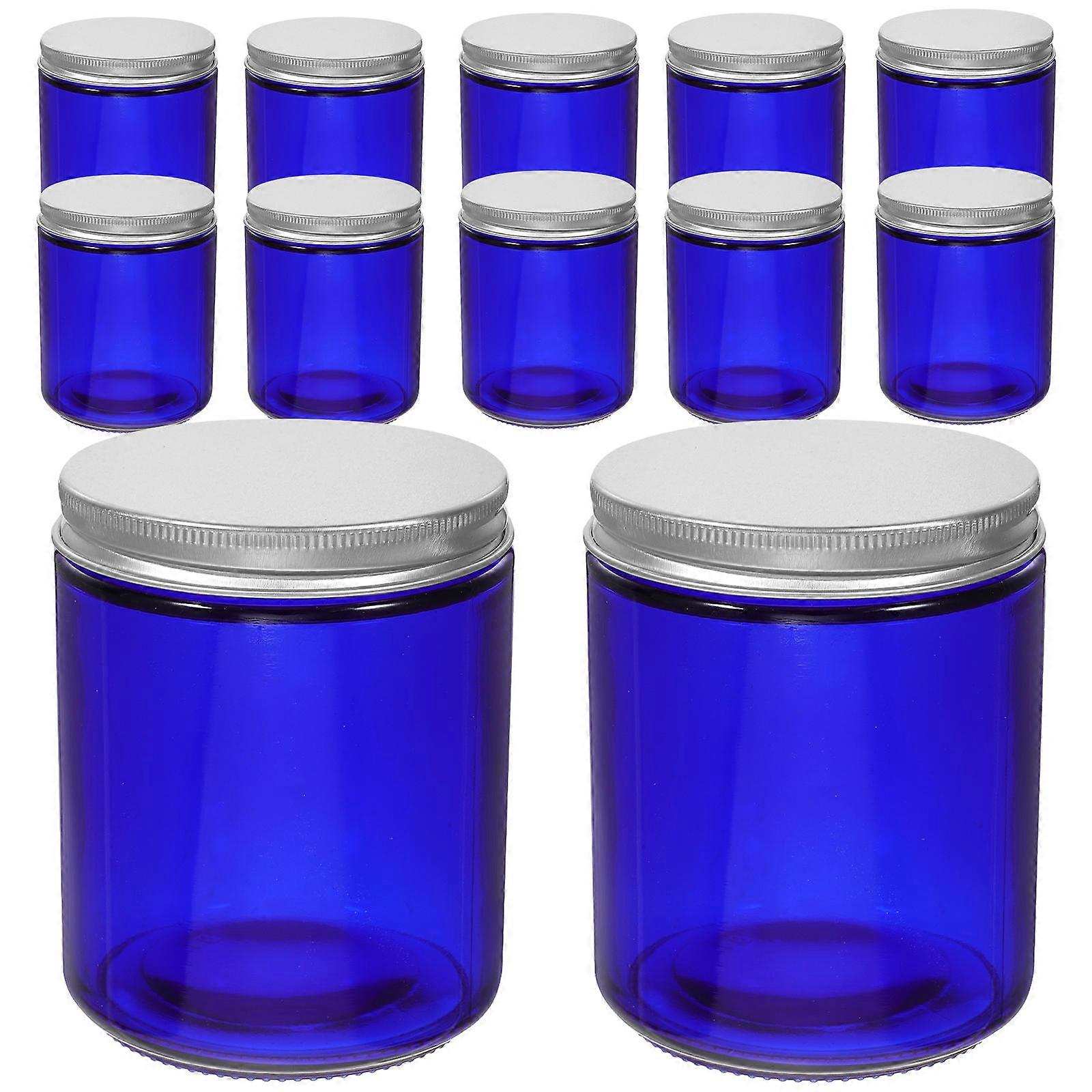 Glass Candle Jars with Lids for Storing 24Pcs Empty Blue Candle Jars