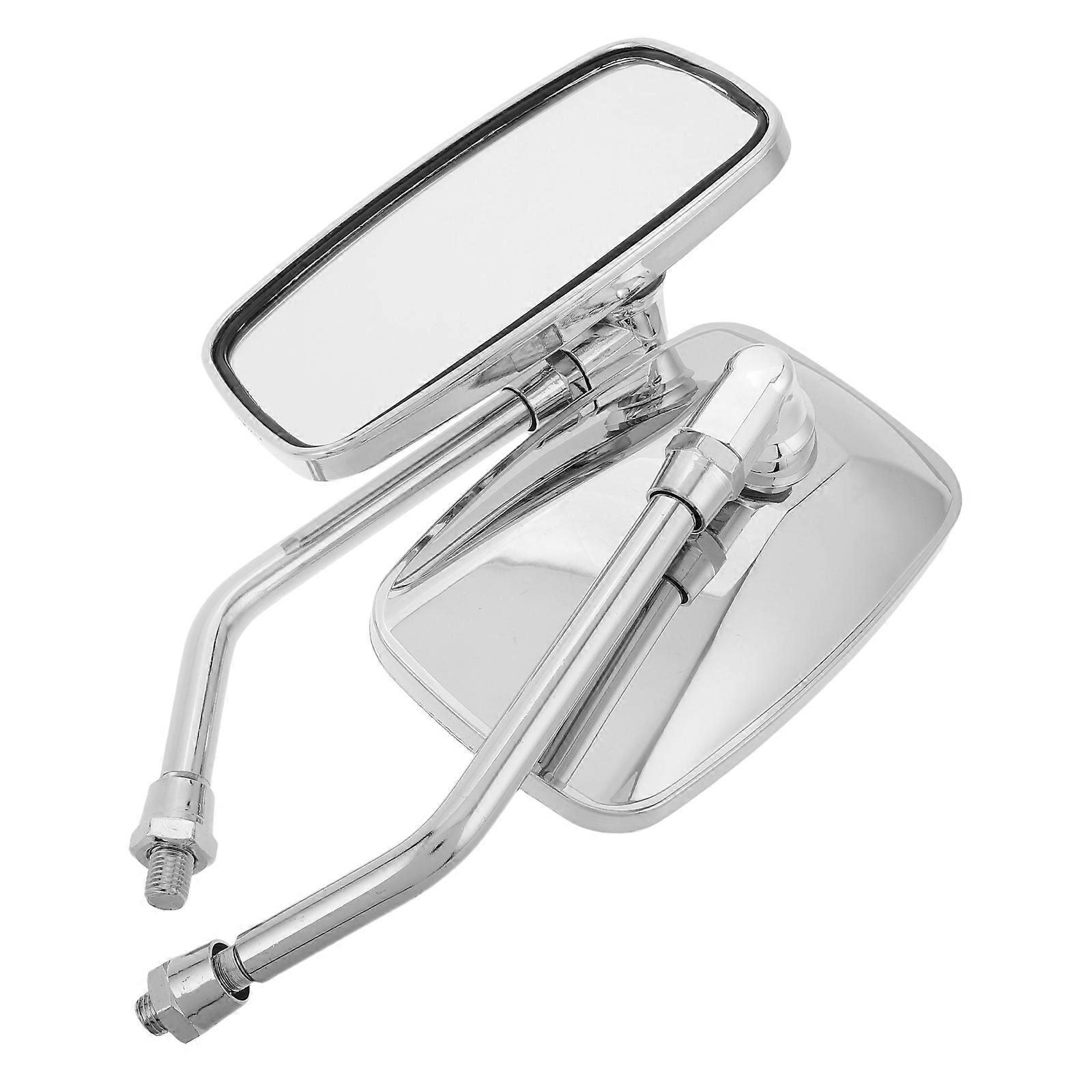 Motorcycle Rear View Mirror Silver for Clear Visibility 1Pair Handlebar Replacement