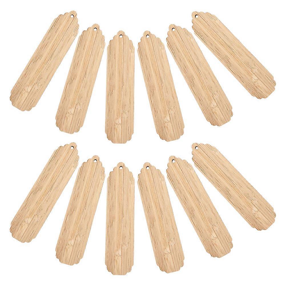 Blank Wooden Tags for DIY Crafts 2Pcs Mini Beige Name Tags