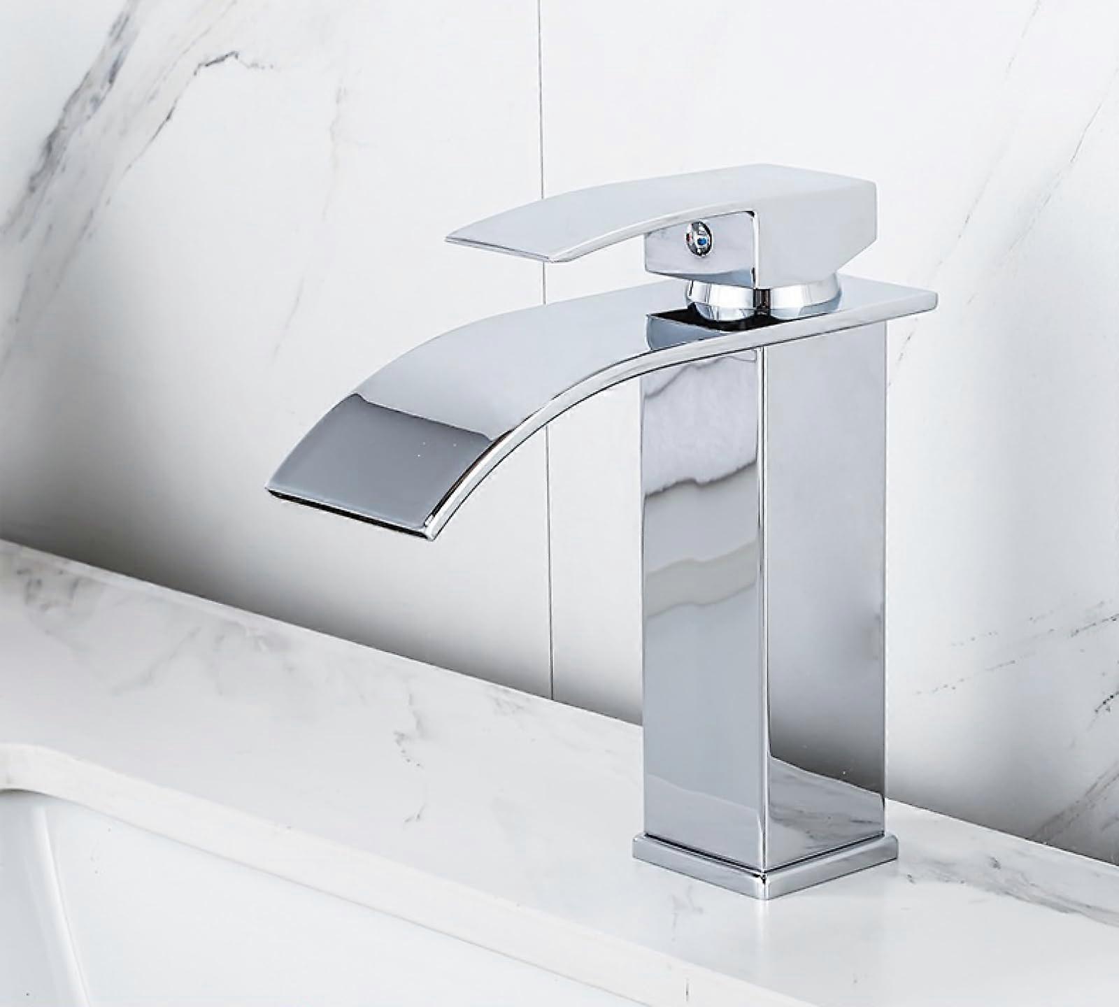 Faucet washbasin Single Hole Bathroom Sink Faucet Gold Version And Silver Finish With Inlet Pipe