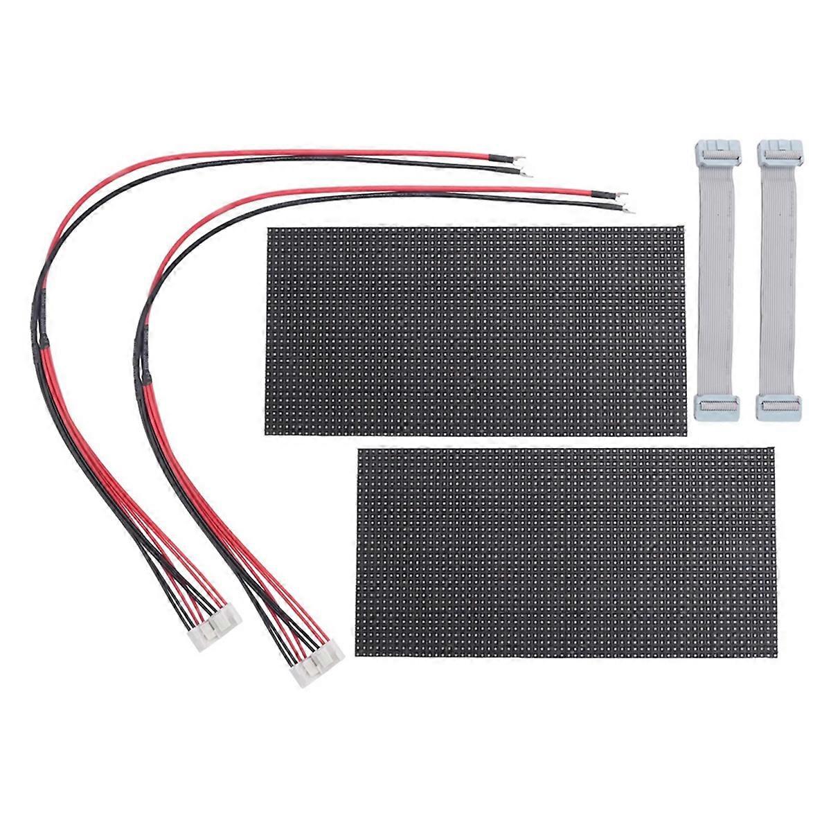 2Pcs P4 LED Screen Panel Module 256x128mm 64x32 Pixels 1/16 Scan Indoor SMD RGB Full Color P4 LED Display Panel Module