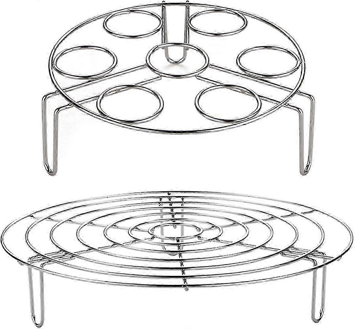 2er-Set Grillroste aus Edelstahl, rund, Dampfgarer, Kochgeschirr