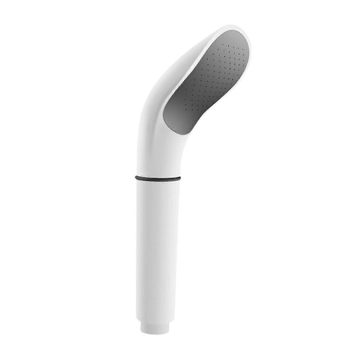 Handheld Shower Head White Compact Design Universal Fit Pressure Water Saving Easy Install Bathroom Accessory