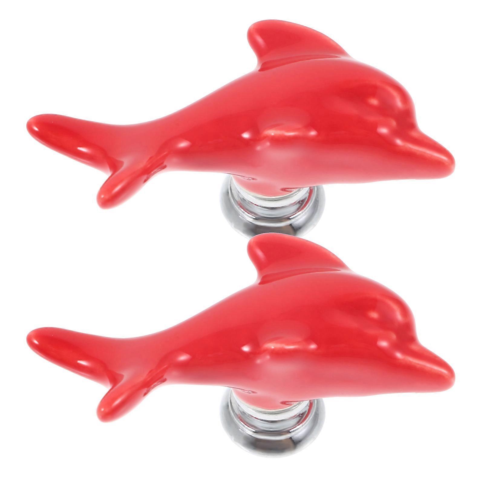 Toilet Button Assistant Tool Dolphin Shape Decorative Set with 10Pcs