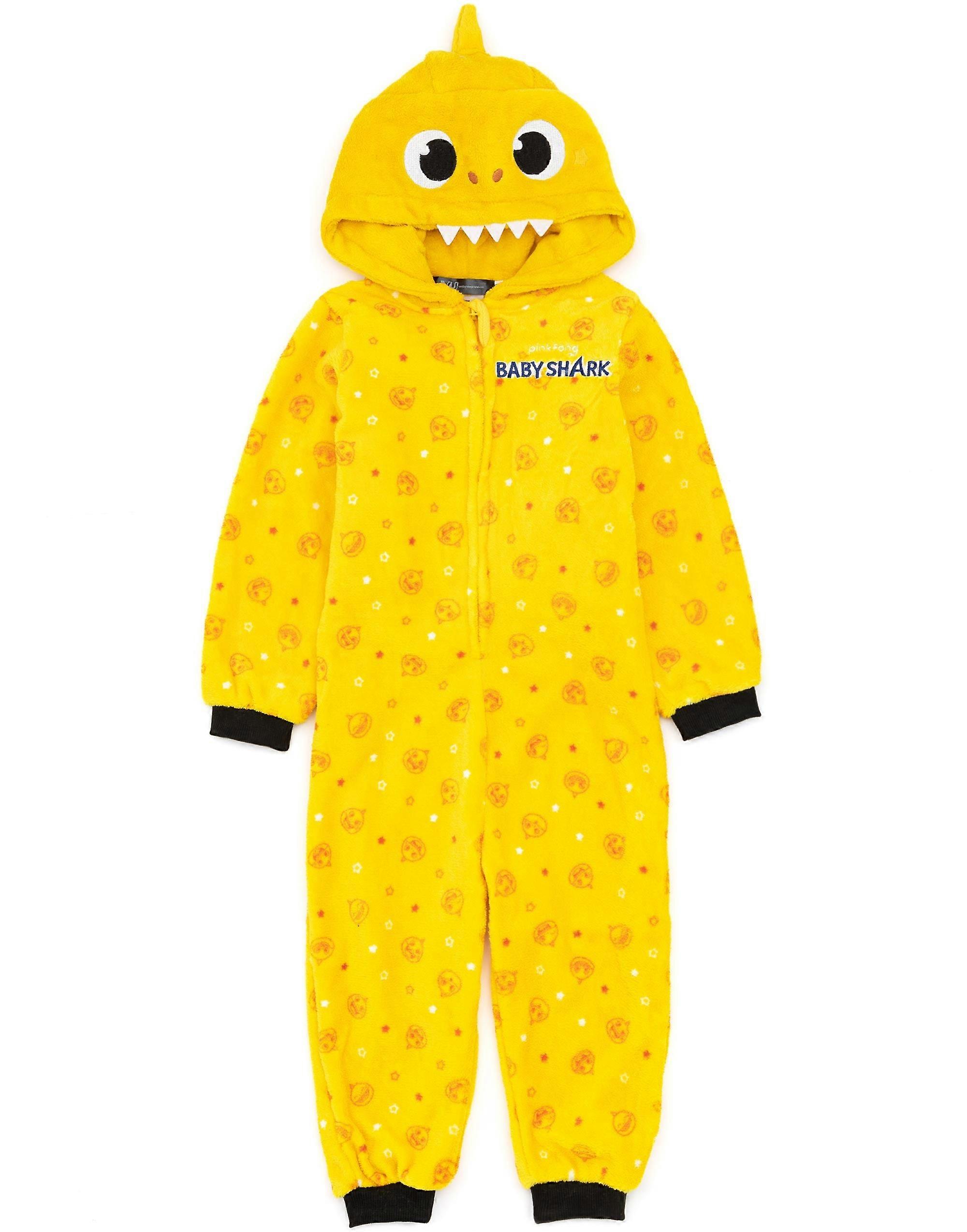 Baby Shark Unisex Kids Onesie Yellow 3D Hood