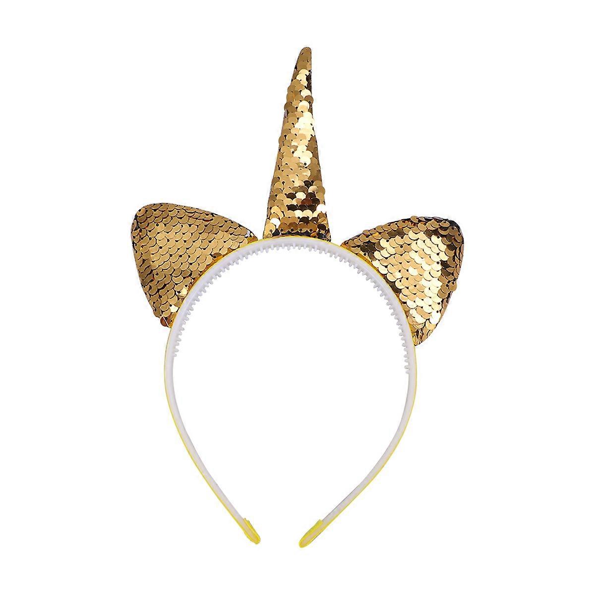 Unicorn Design Headband Paillette Multipurpose Children Special Occasions Shining 1Set