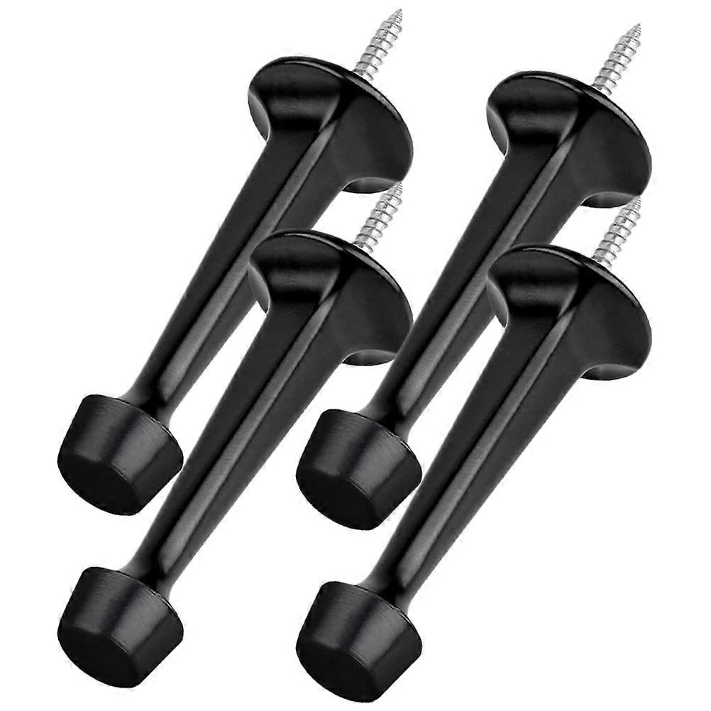Decorative Door Stopper 8 Pcs Retro Design Door Stop For Homeowners Mitigate Slamming Sound Black Size 11X2.5Cm