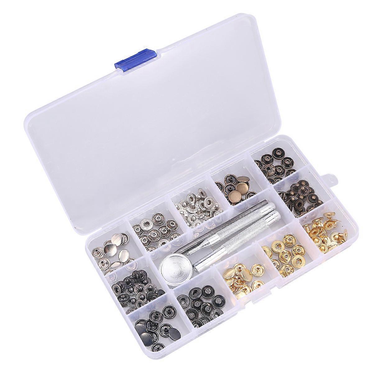 Metal Snap Button Snap Fasteners for Fastening Button Use 10Sets