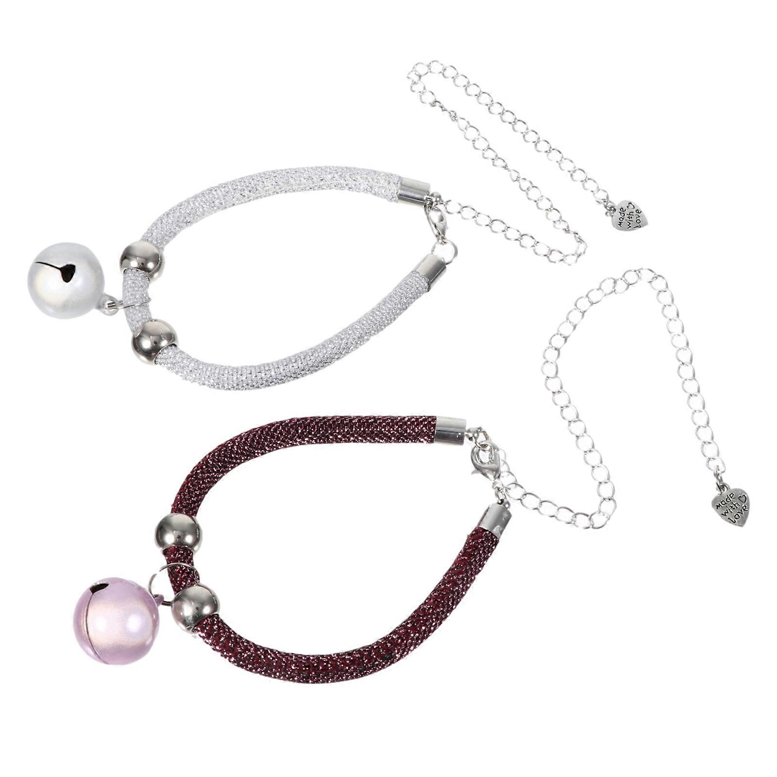 Adjustable Cat Collar with Bell 4Pcs Pet Collar Decoration Assorted Color