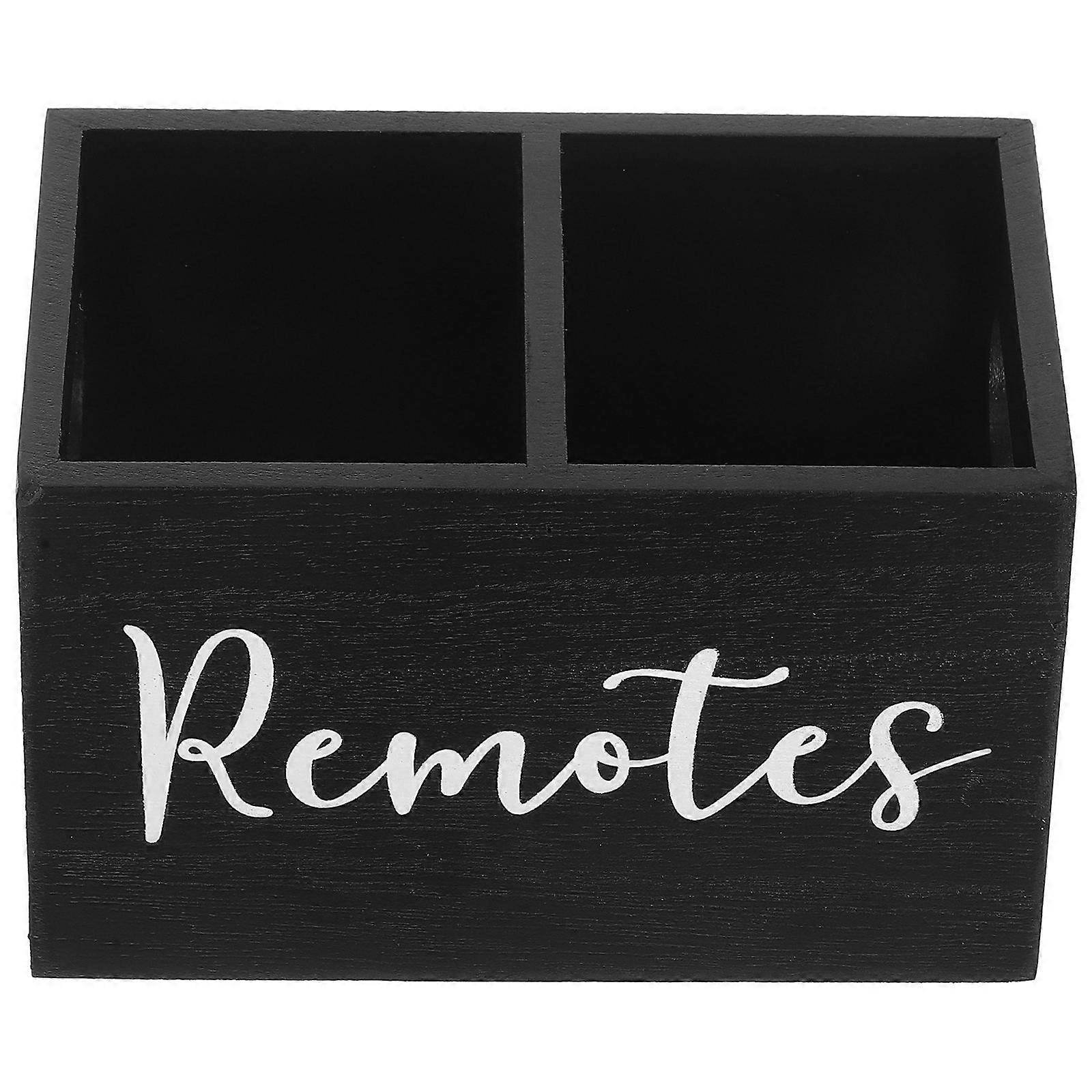 Rustic Media Organizer With Compartments For Quick Access Remote Controls Ideal For Living Room 2Pcs Storage Solution