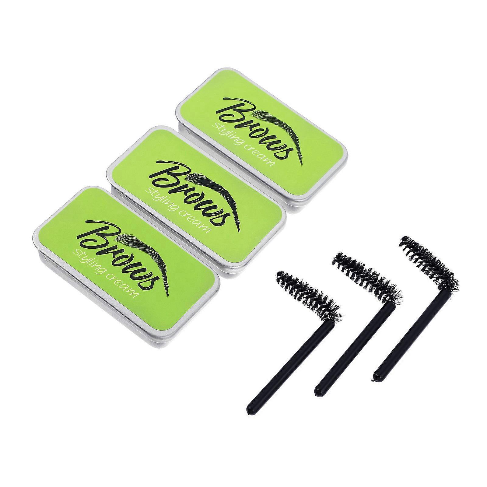 Makeup Accessory 3Sets for Eyebrow Styling Soap with Brushes for Women