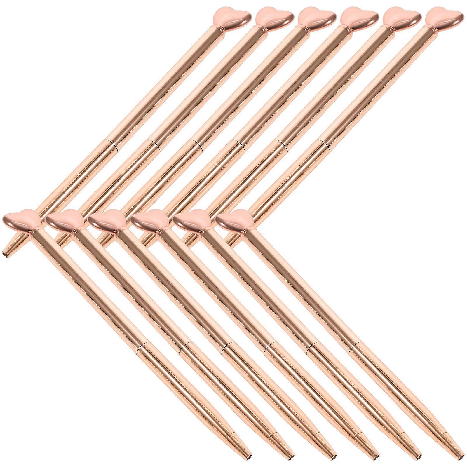 60 Pcs Multi-Function Heart-Shaped Writing Pens For Students And Office Workers In Rose Gold Color With Premium Ink For Smooth Writing