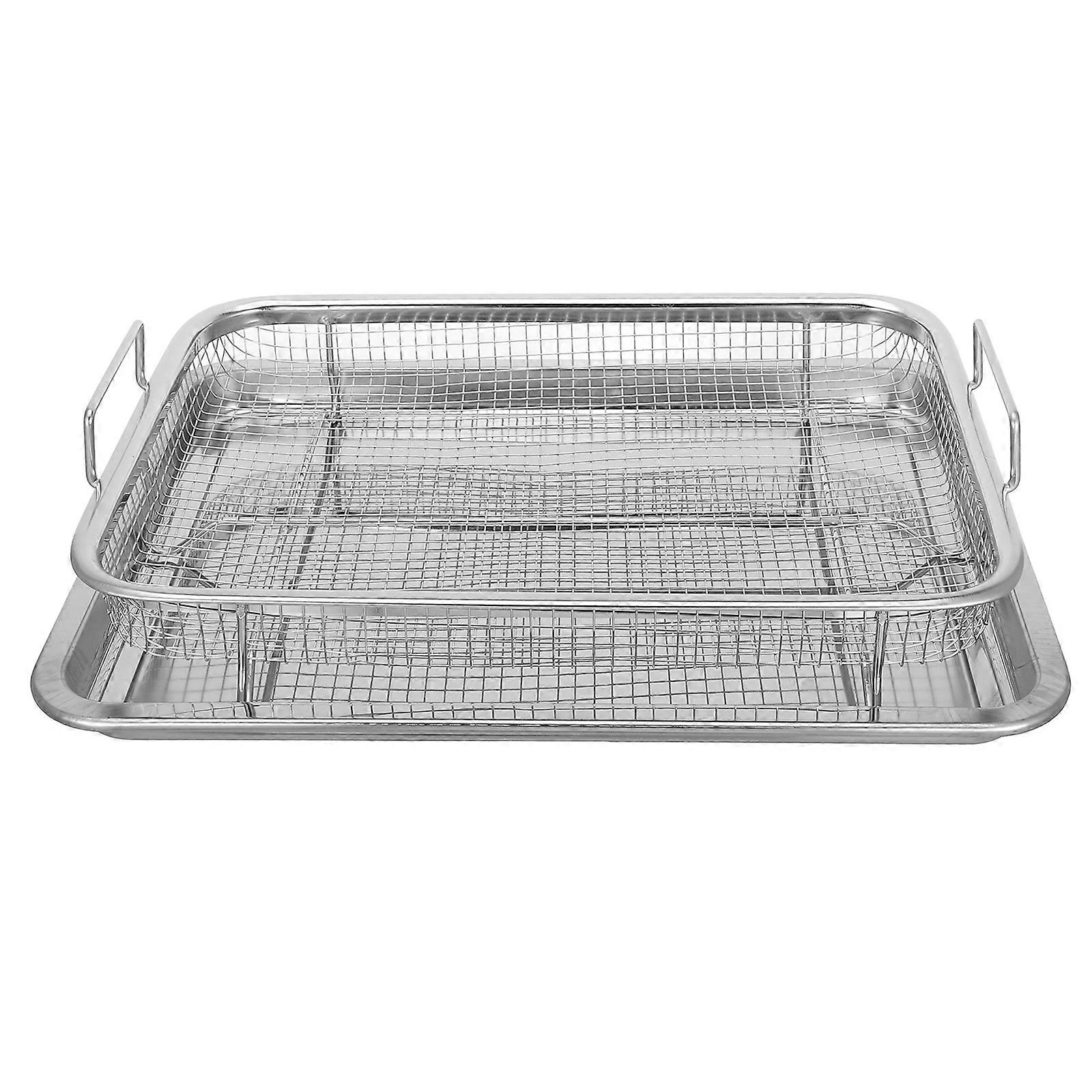 Oven Air Fryer Basket with Stainless Steel Tray Set for 4Pcs Usage