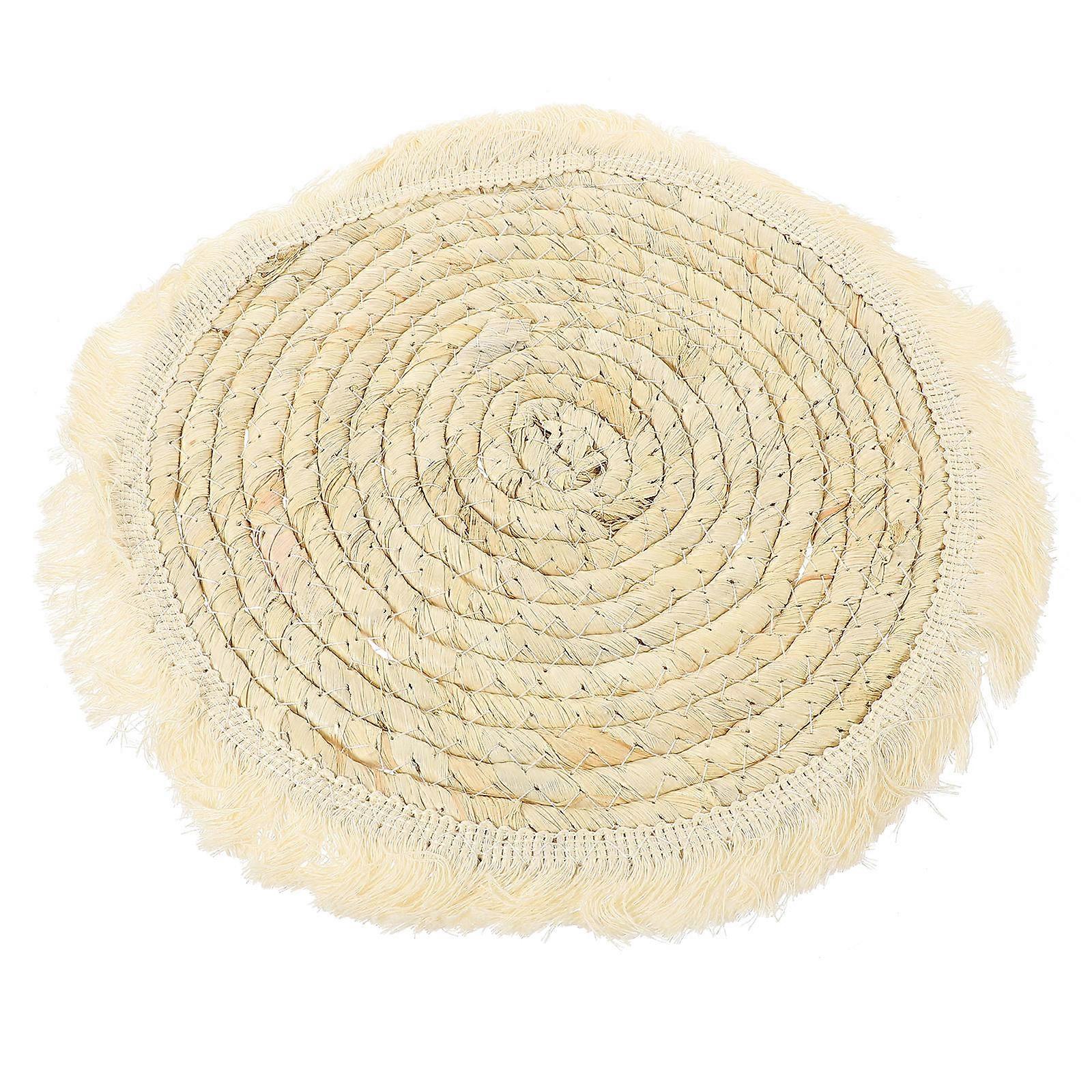 Anti-Slip Place Mat Macrame Coaster Round Woven Coaster 2Pcs Set