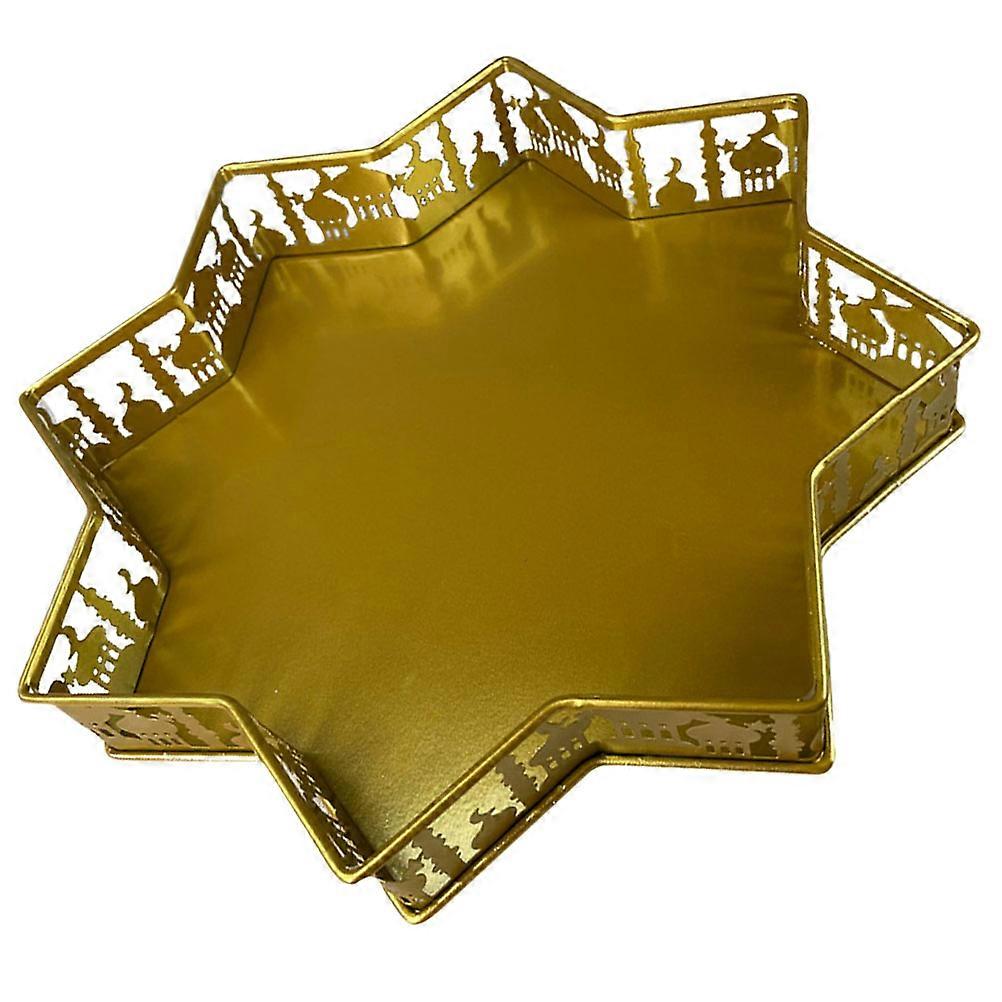 Golden Dessert Serving Tray Snack Storage Tray for Storage 2Pcs