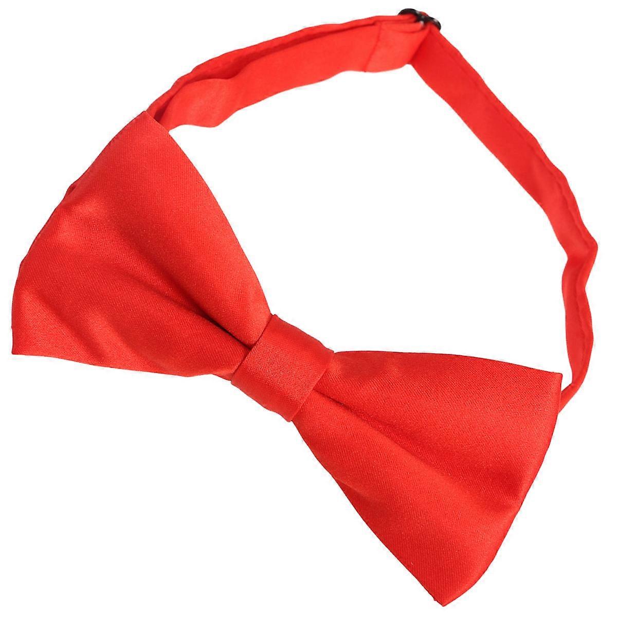 Pre-Tied Satin Bowtie Red Tuxedo Bow Tie for Men Dressing Adjustable Strap