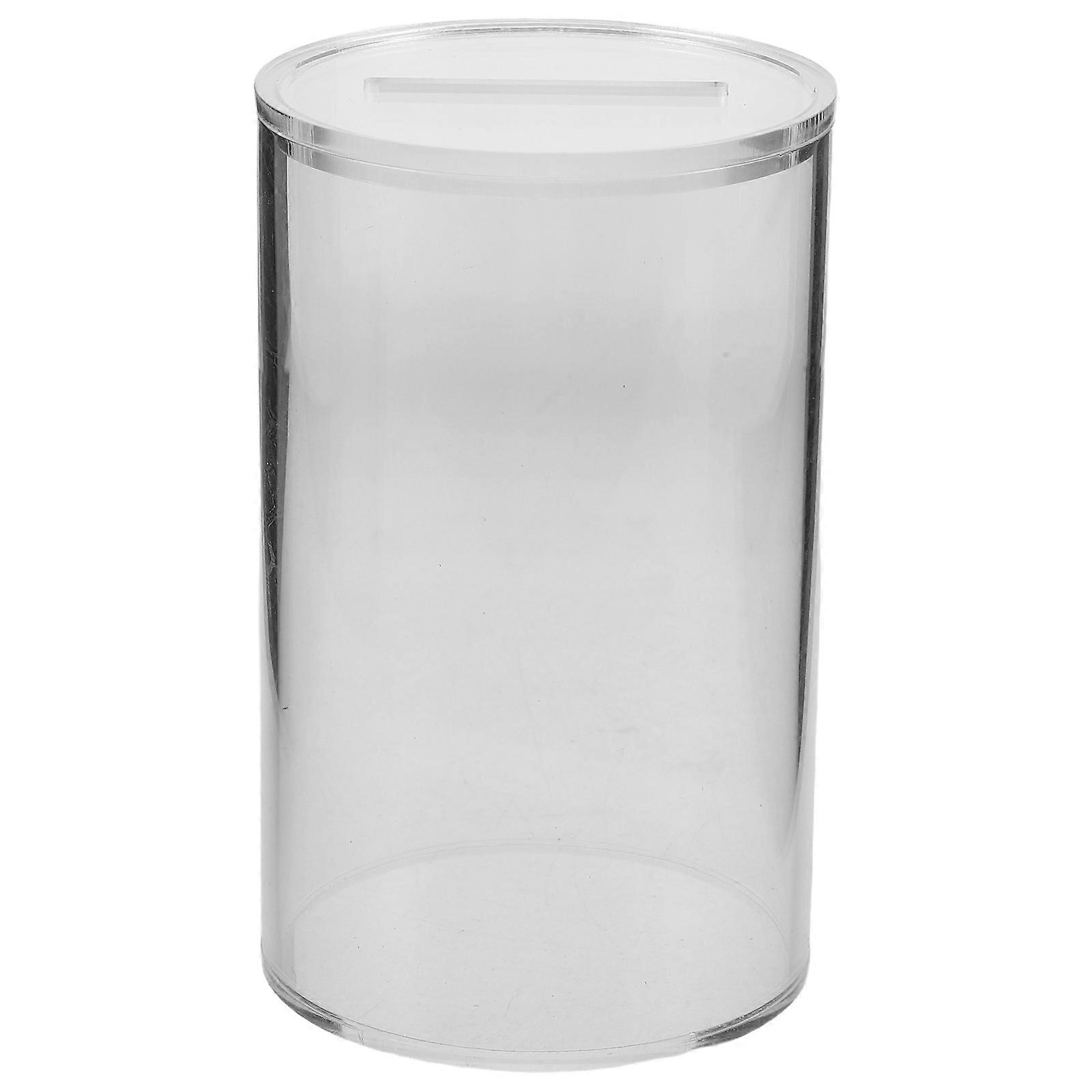 Donation Collection Tip Jar For Restaurant Staff Clear Acrylic Money Storage Container Square Base 5Pcs