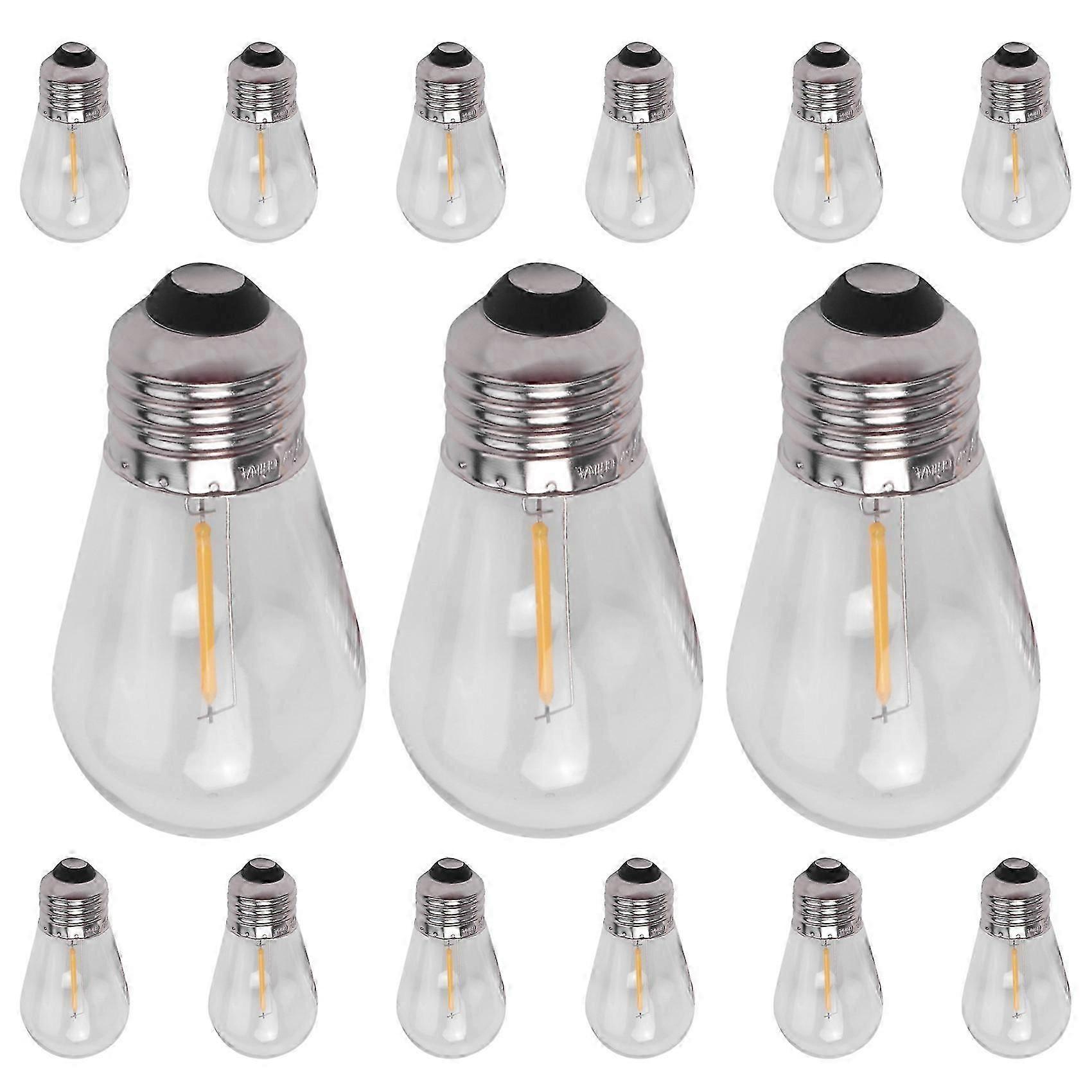 15 Pack 3V LED S14 Replacement Light Bulbs Shatterproof Outdoor