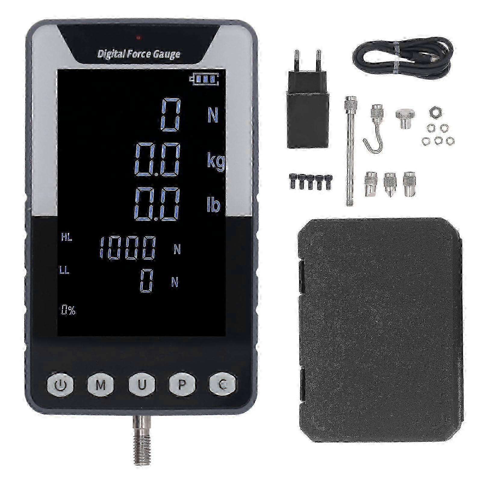 Digital Force Gauge Push Pull Thrust Meter Dynamometer Tension Pressure Tester 10N 1kg 2.2Lb