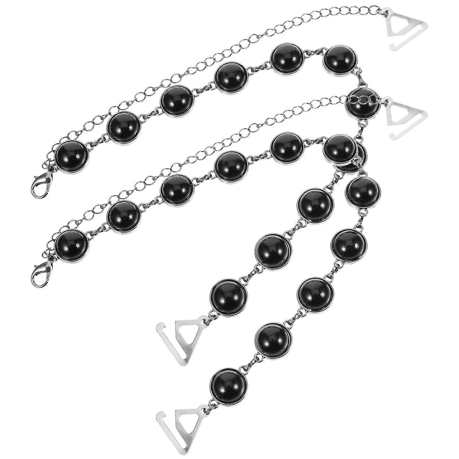 Black Pearl Bra Straps Bra Shoulder Straps for Decor 1Pair Replacement