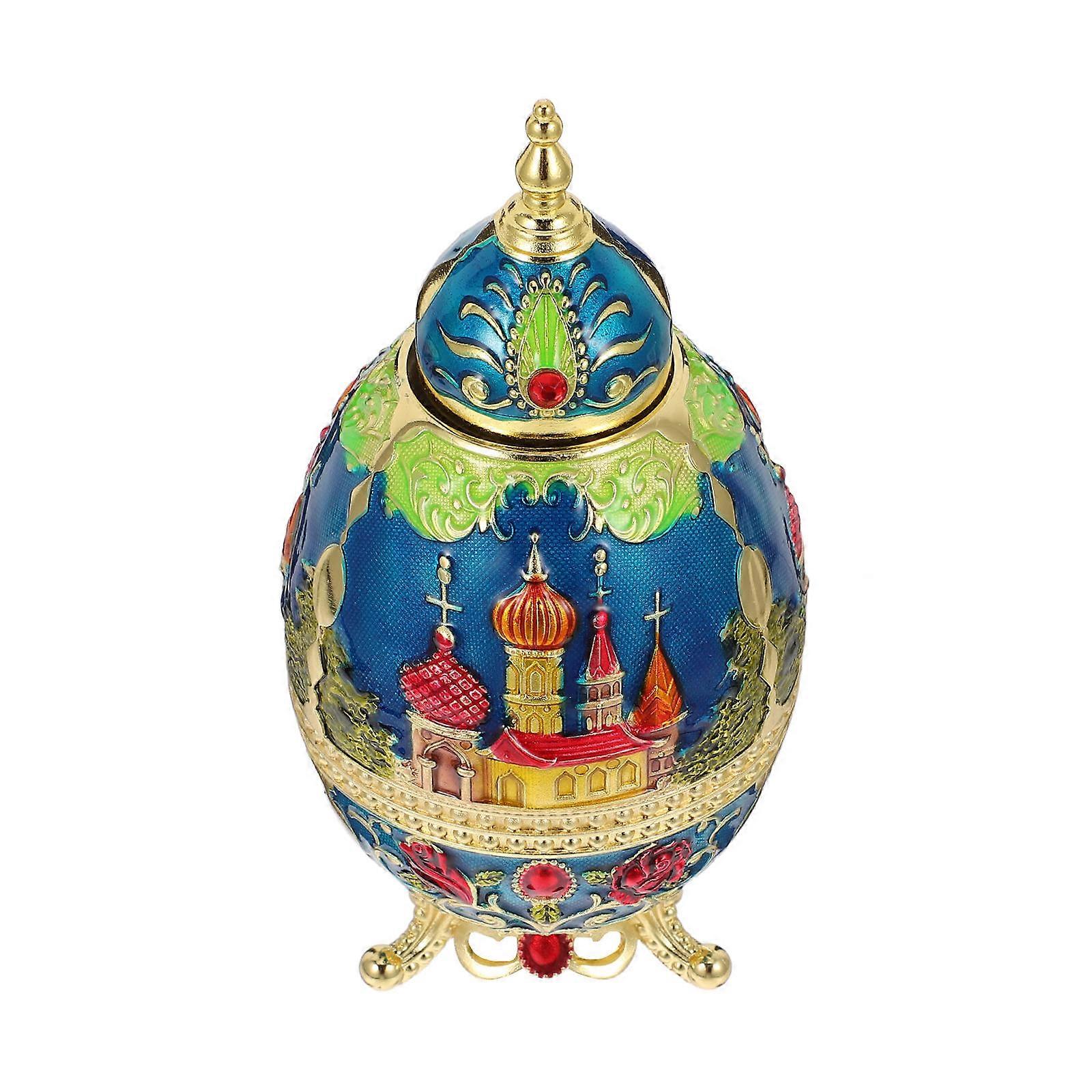 Blue Portable Toothpick Case Zinc Alloy with Automatic Dispenser 4Pcs