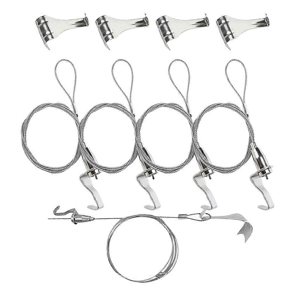 Heavy Duty Frame Picture Hanging Wire Kit 10 Sets Easy Installation For Office Decoration Durable Material Silver