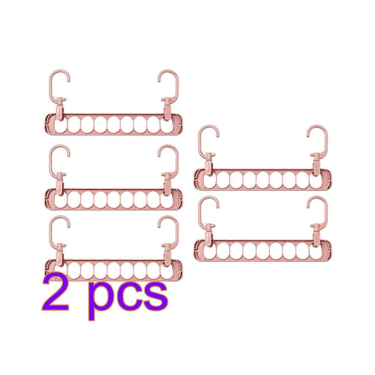 Clothes Drying Rack for Closet Use with 10 X Storage Hanger Racks Pink