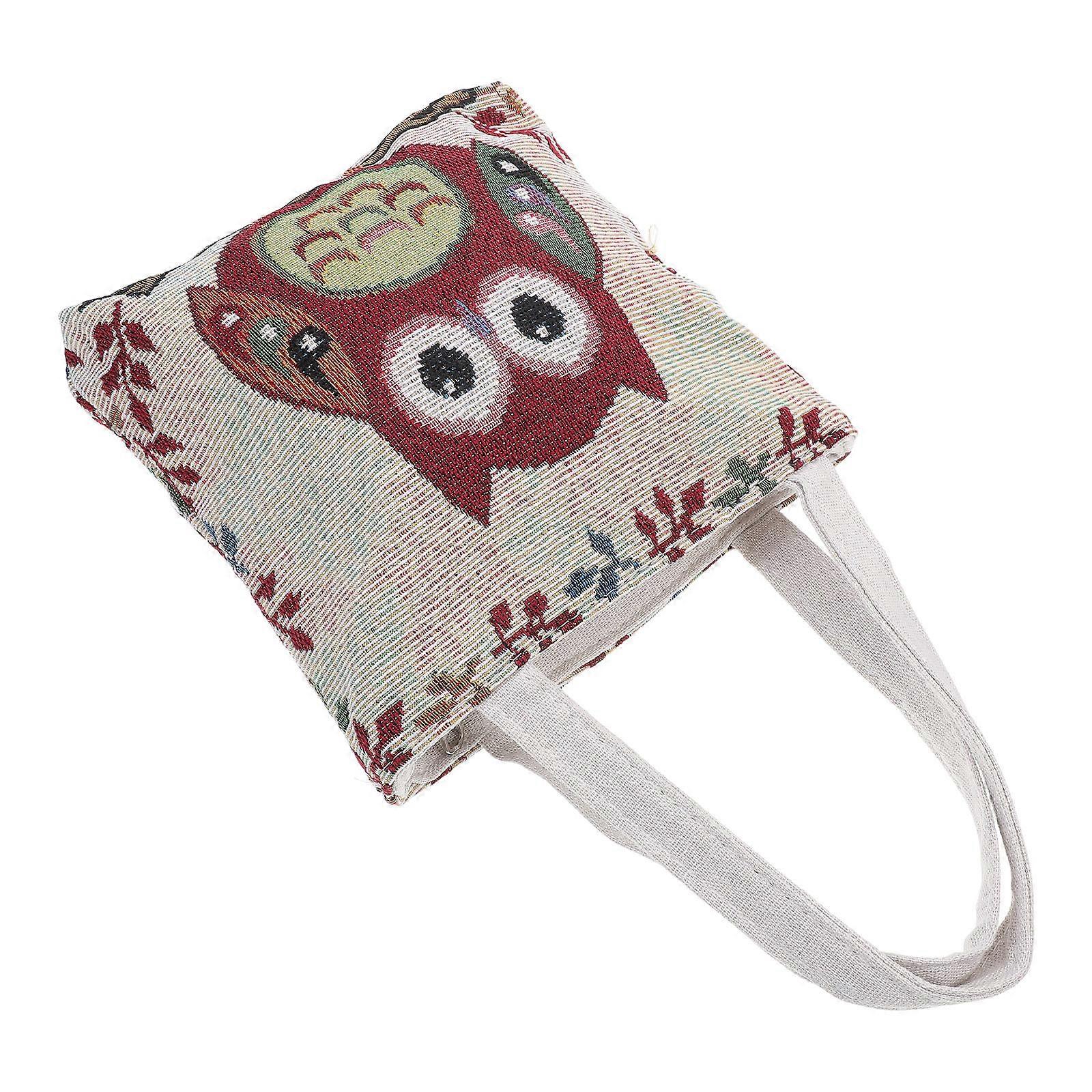 Owl Tote Bag Simple Shoulder Bag for Shopping Multi Canvas Material Organization 1Pcs