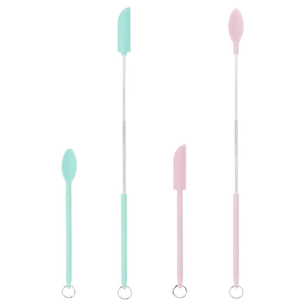 Telescopic Spatula Kitchen Jar Spatula for Baking 1Set Mini Silicone Tools